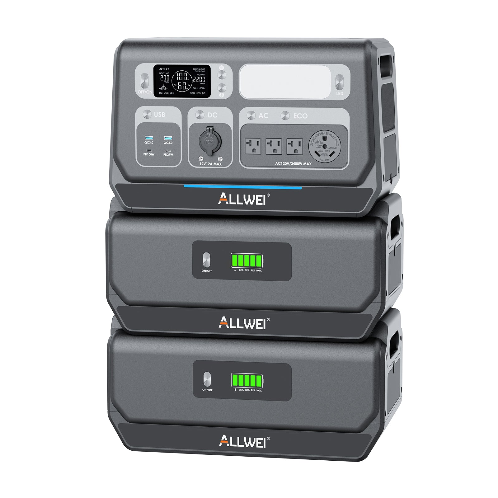 ALLWEI PPS2400+B200 PRO | Home Battery Backup up to 4096Wh/6144Wh