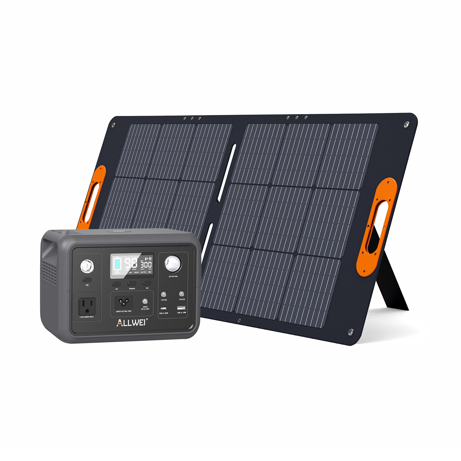 ALLWEI Portable Power Station - 300W | 256Wh (100W Solar Panel Optional)