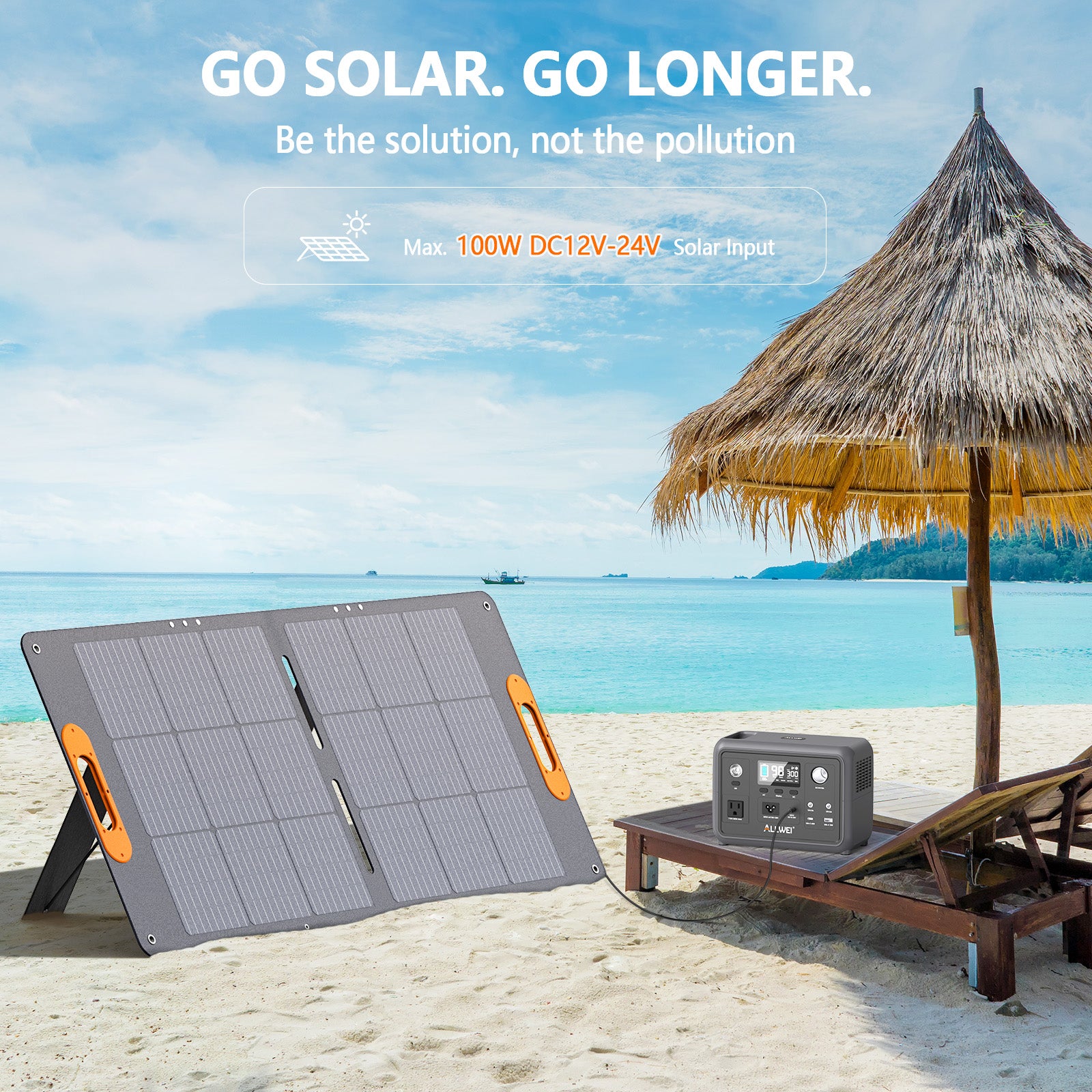 ALLWEI PPS300 Portable Power Station with 100W Solar Panel - 300W | 256Wh