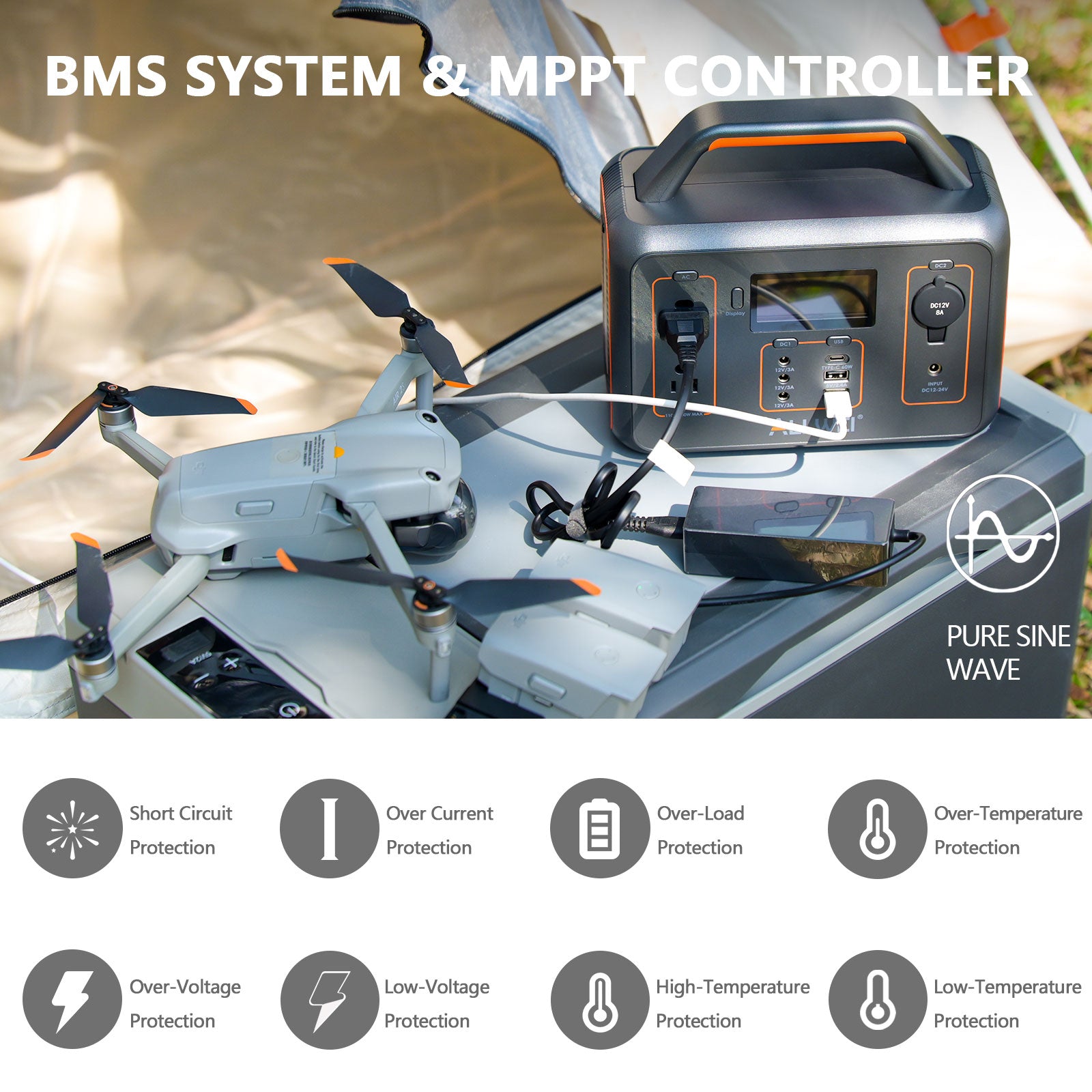 PPS300 with BMS system and MPPT controller featuring pure sine wave and multi-layered protection