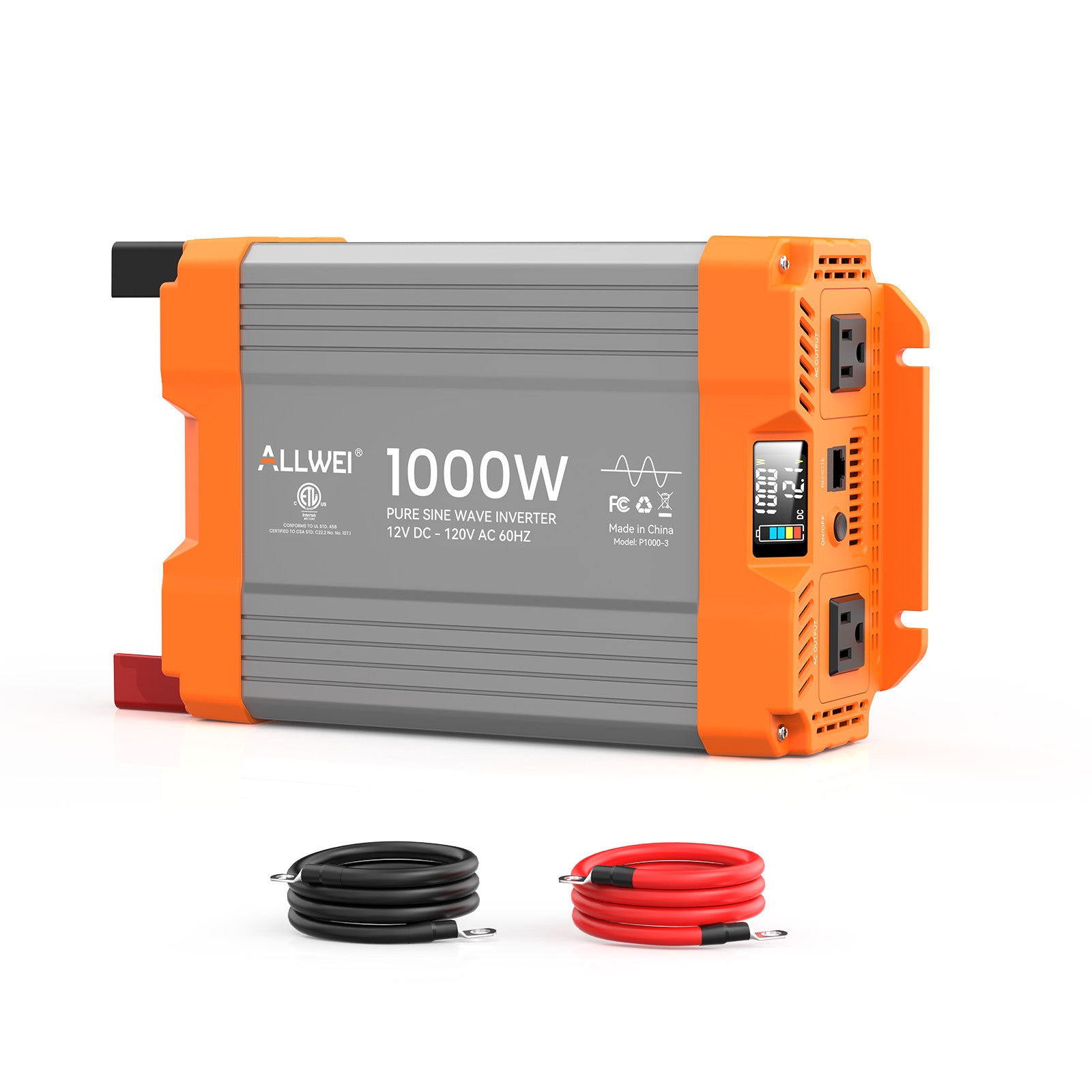 ALLWEI 1000 Watt Pure Sine Wave Inverter 12V to 120V AC