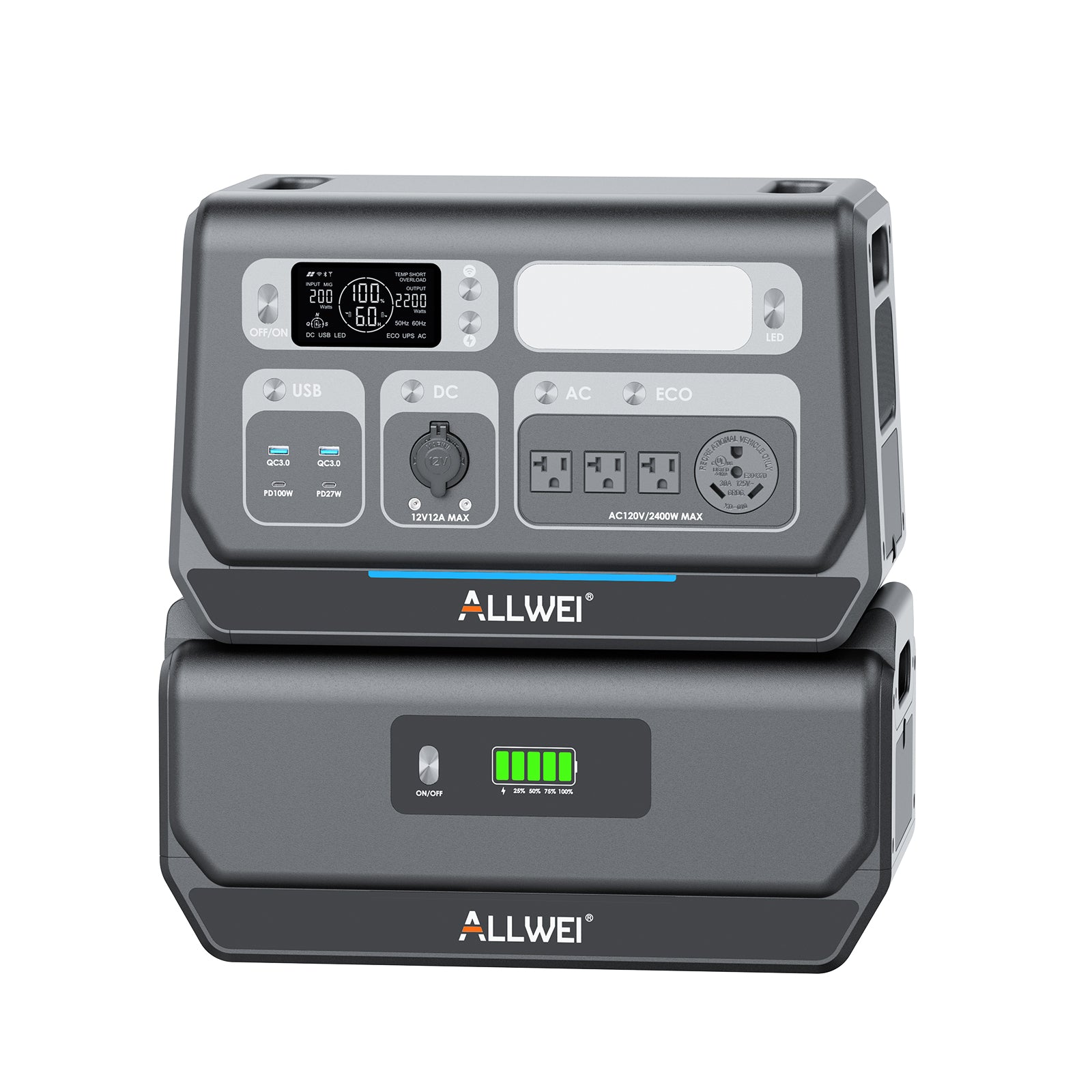 ALLWEI PPS2400+B200 PRO | Home Battery Backup up to 4096Wh/6144Wh