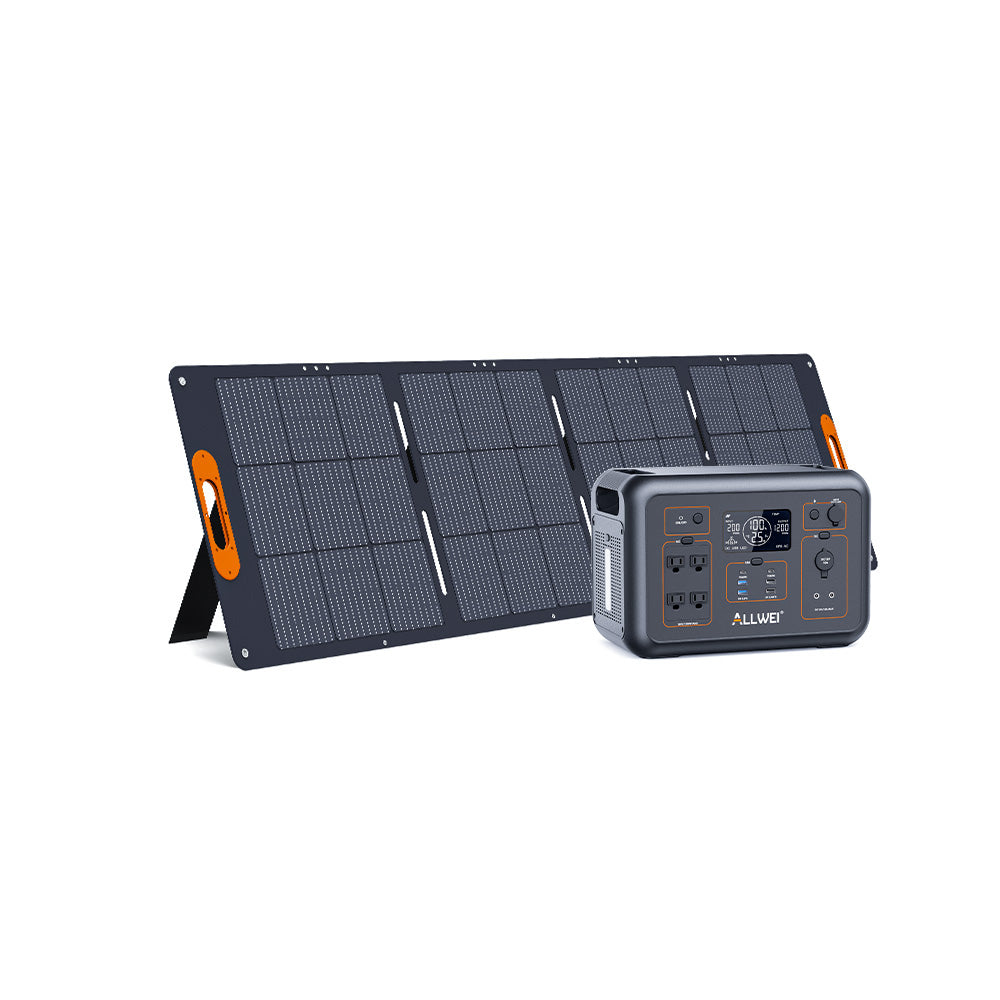 ALLWEI PPS1200 Portable Power Station with 200W Solar Panel- 1008Wh | 1200W
