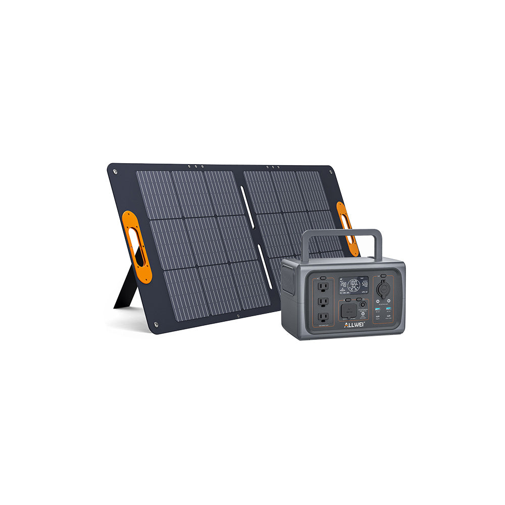 ALLWEI PPS600-1  Portable Power Station 500W 512Wh with 100W Solar Panel