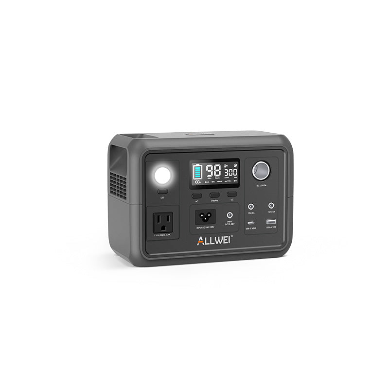 ALLWEI Portable Power Station - 300W | 256Wh (100W Solar Panel Optional)