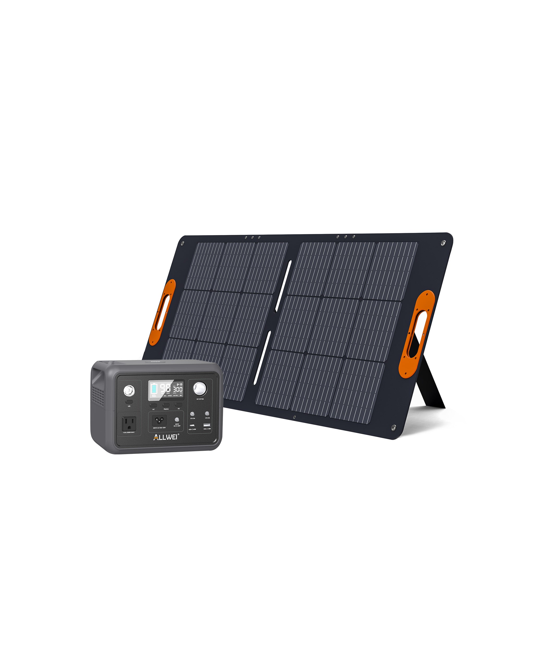 ALLWEI PPS300 Portable Power Station with 100W Solar Panel - 300W | 256Wh