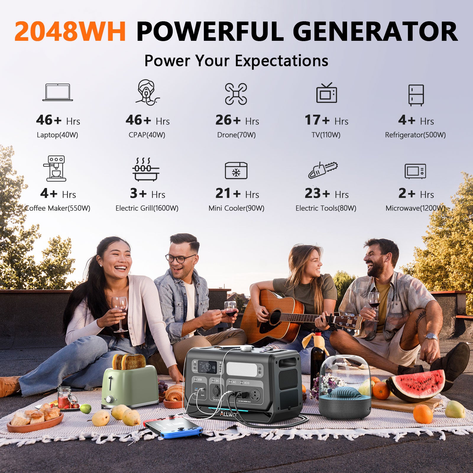 ALLWEI PPS2400 Portable Power Station - 2048Wh | 2400W