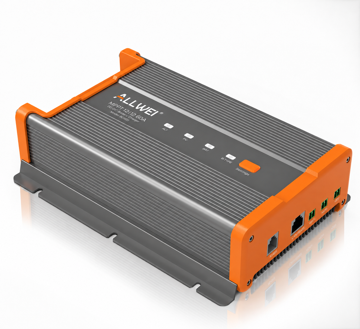 ALLWEI 12V 60A DC-DC Battery Charger, 800W Fast Battery Charger with MPPT for RV Camper Truck Alternator & Solar Dual Input, Reverse Charging, Smart Alternator IGN, Supports LFP AGM GEL FLA