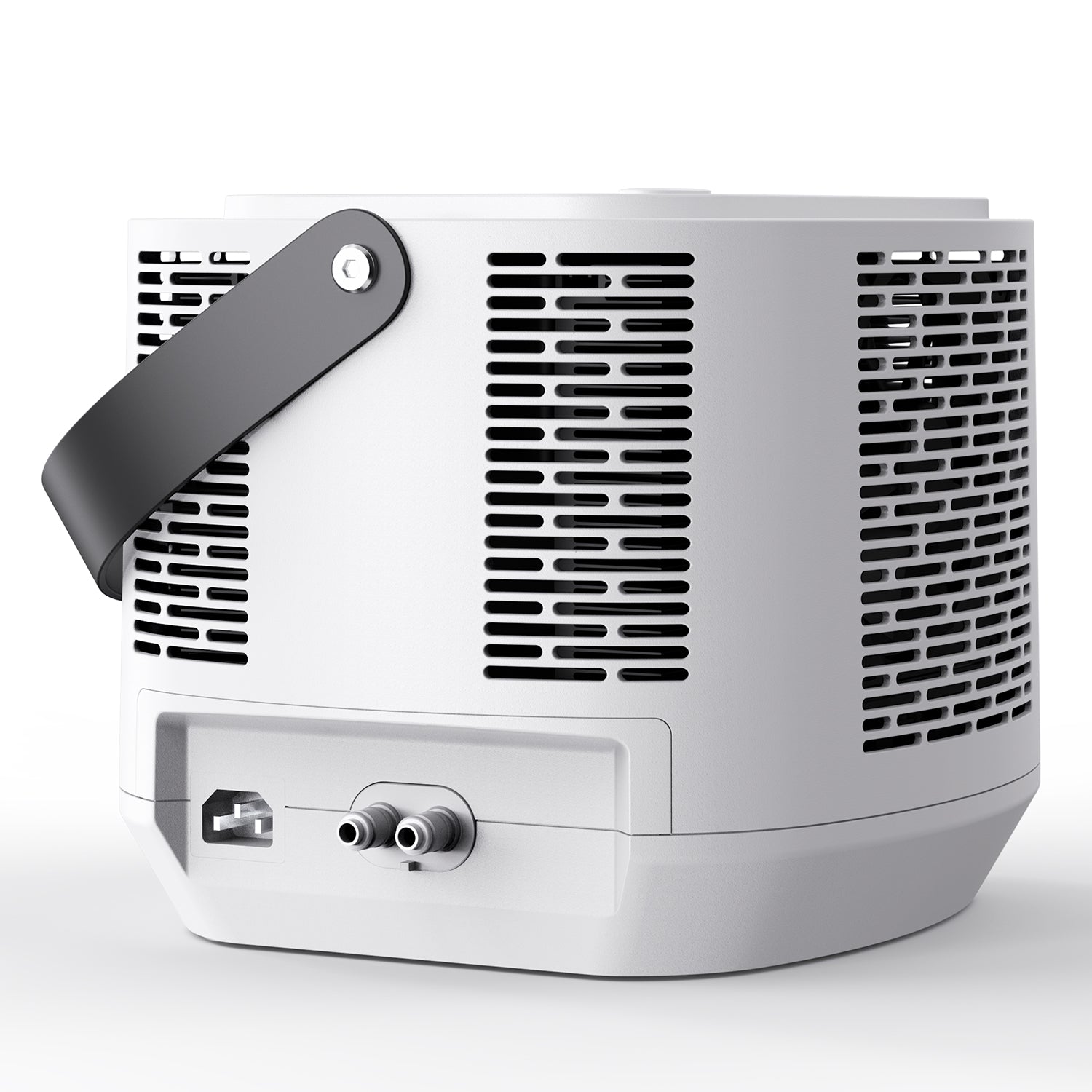 Side view of the ALLWEI heating and cooling unit compatible with PPS2400, showcasing its compact design, adjustable temperature range (55-115°F), and portability for versatile indoor and outdoor use