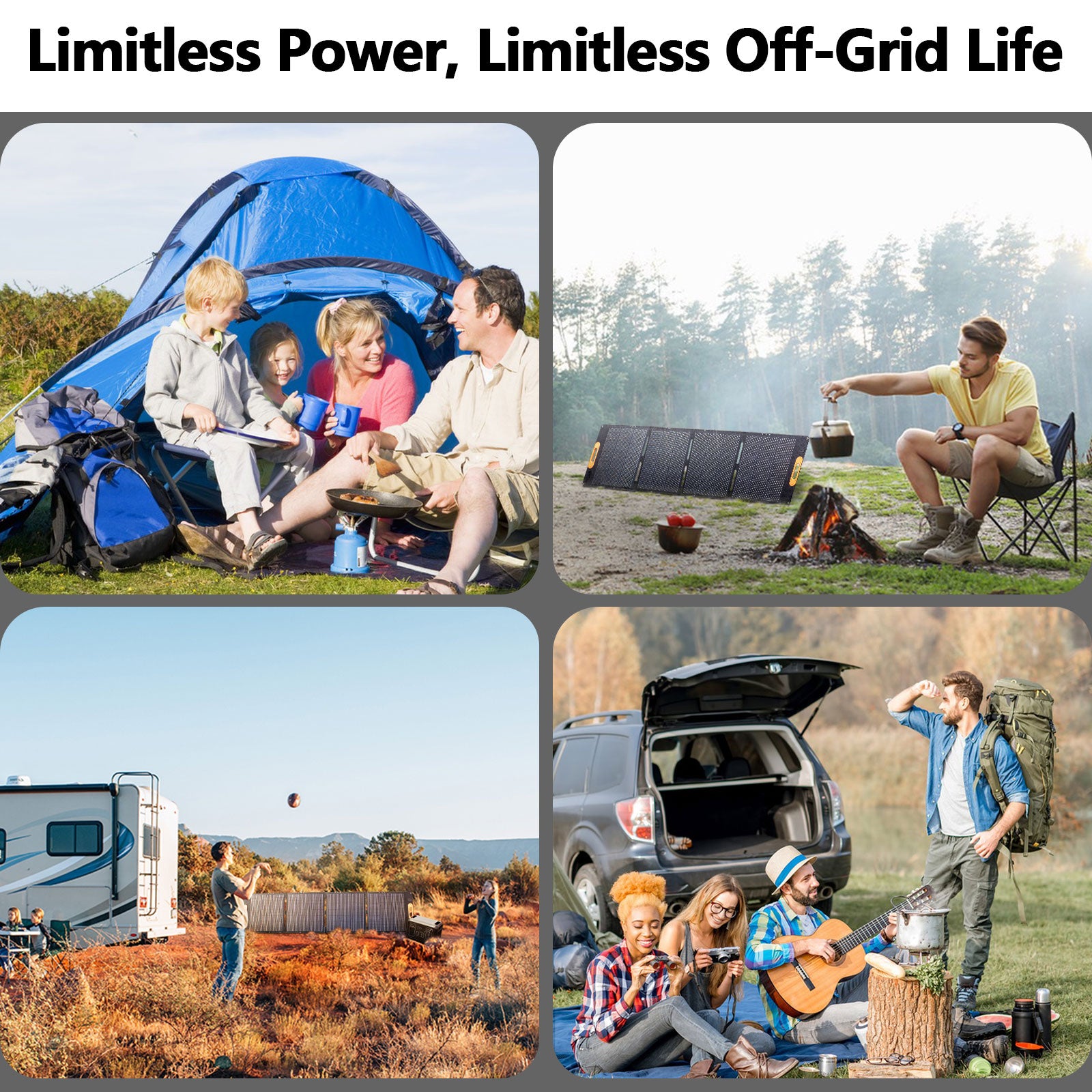 ALLWEI solar panel offering limitless power for a limitless off-grid life, ideal for outdoor adventures and sustainable energy solutions