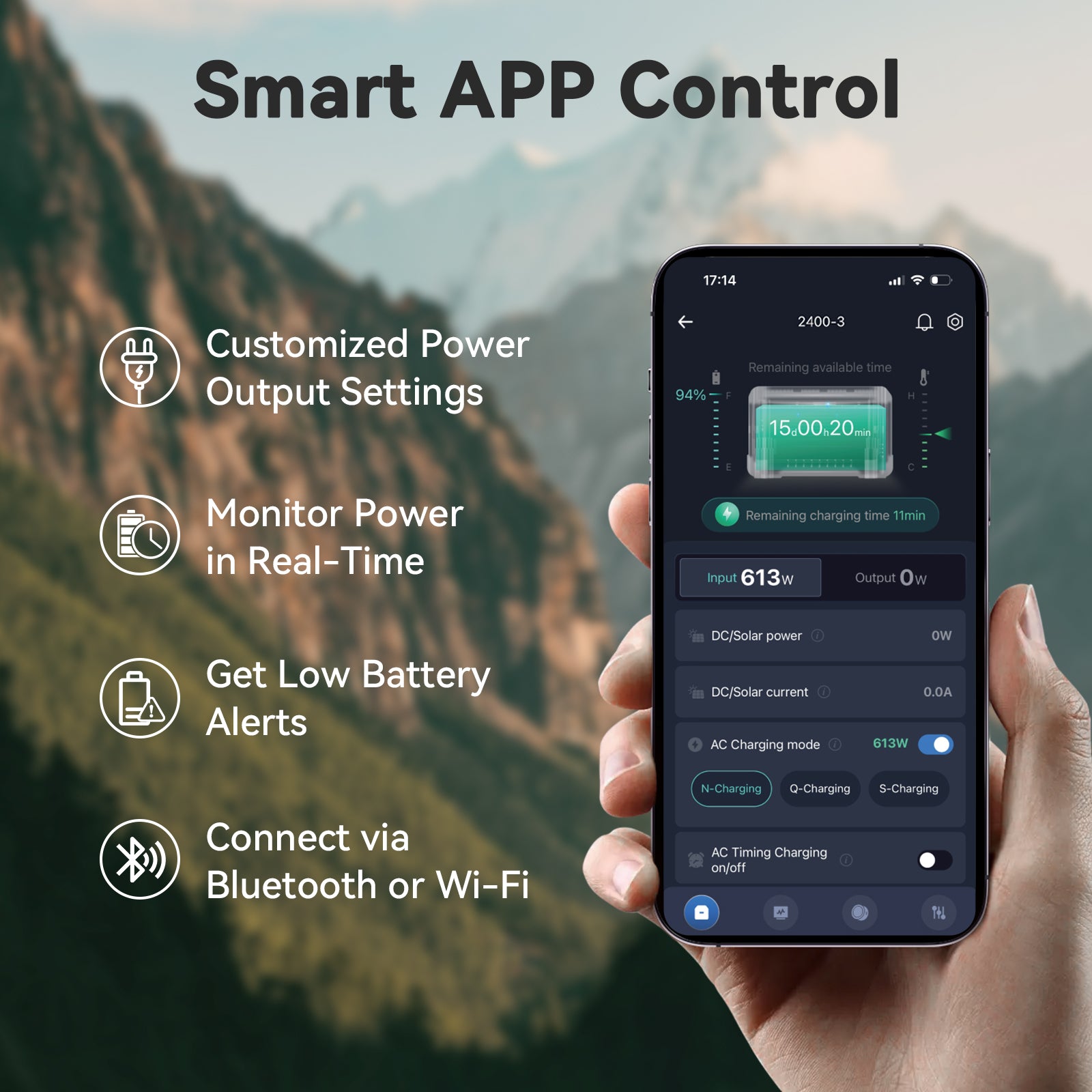 PPS2400 portable power station with smart app control for remote monitoring and operation