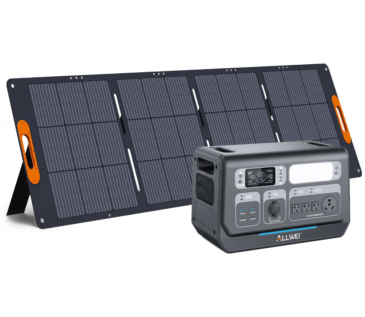 Portable PPS2400 with XY-200 solar panel, perfect for outdoor and off-grid power solutions