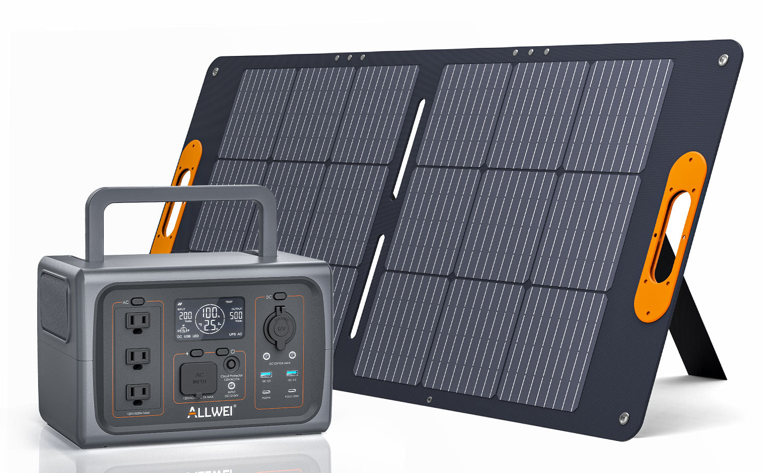 Portable PPS600 power station with XY-100 100W solar panel for off-grid power solutions