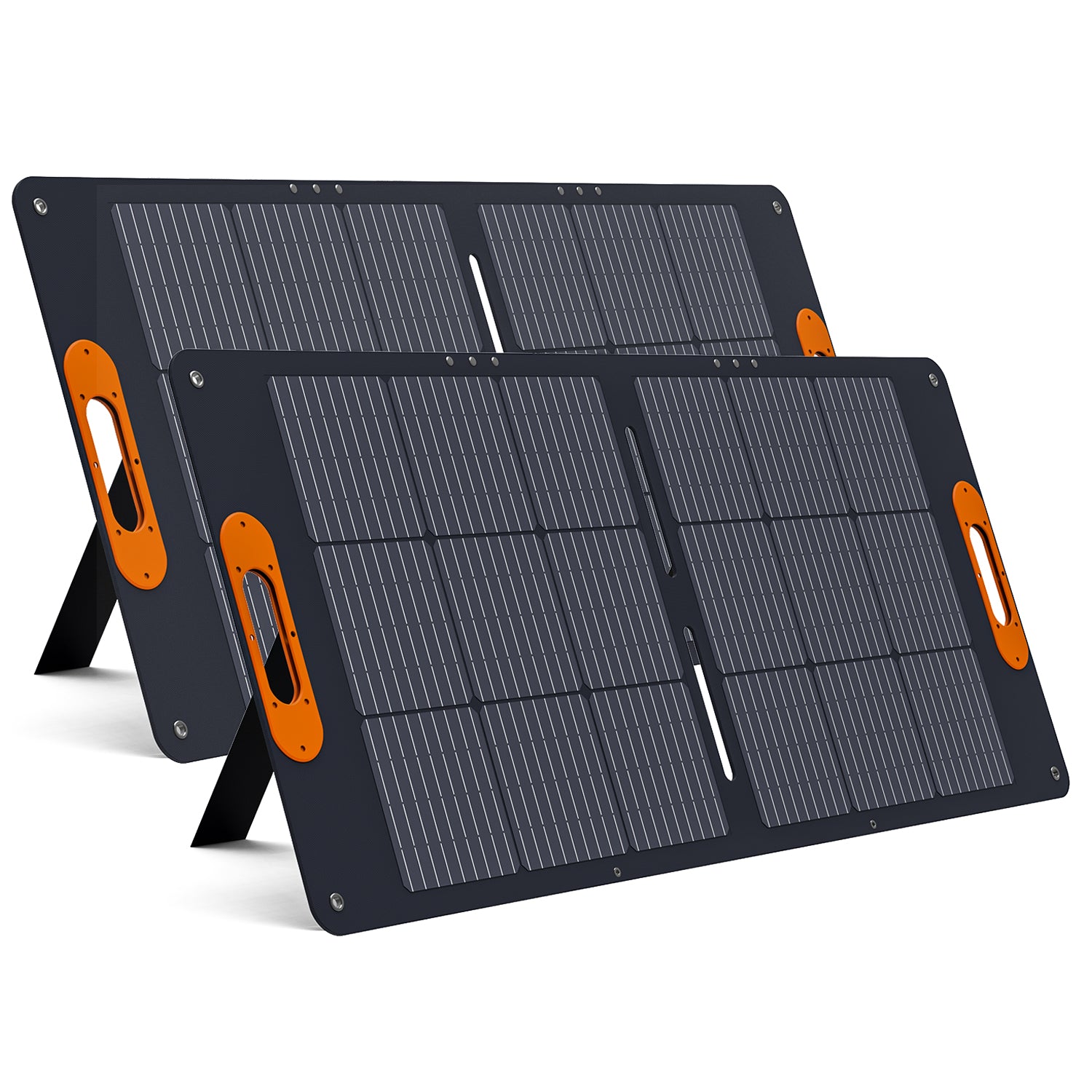 Two 100W solar panels XY-100 for portable energy solutions, ideal for outdoor and home energy storage